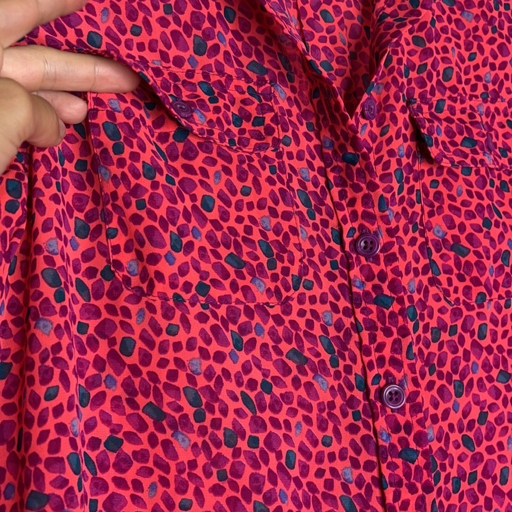 American Eagle Pink Multi-Color Long Sleeve Shirt - Picture 4 of 6